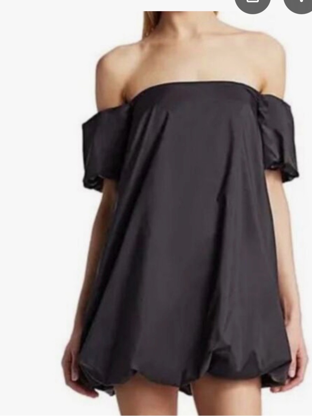 Staud Black Bubble Mini Dress